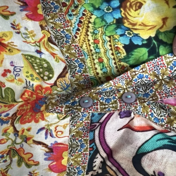 Lulalife Australia All‎ Over Mosaic BOHO Maxi Dress XS Floral Bohemian Pockets - Picture 5 of 9